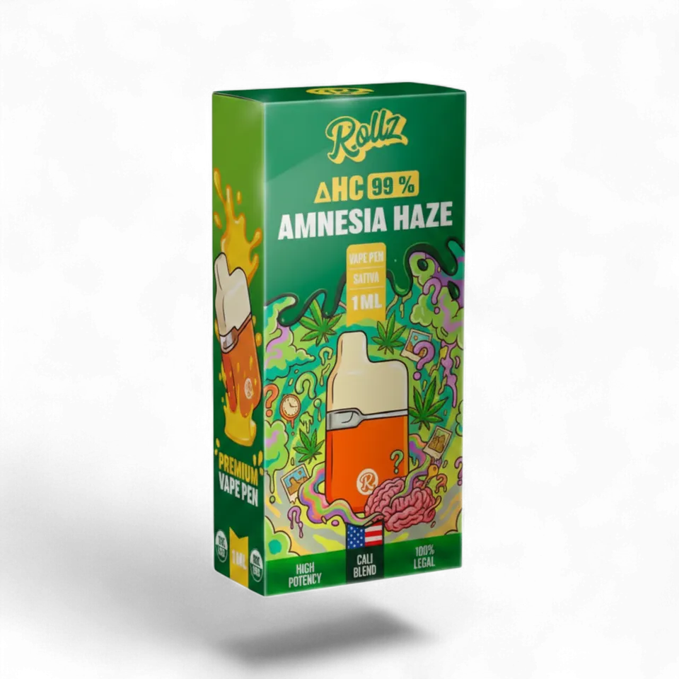Produit de vape au CBD Amnesia, origine États-Unis, 99 % de CBD