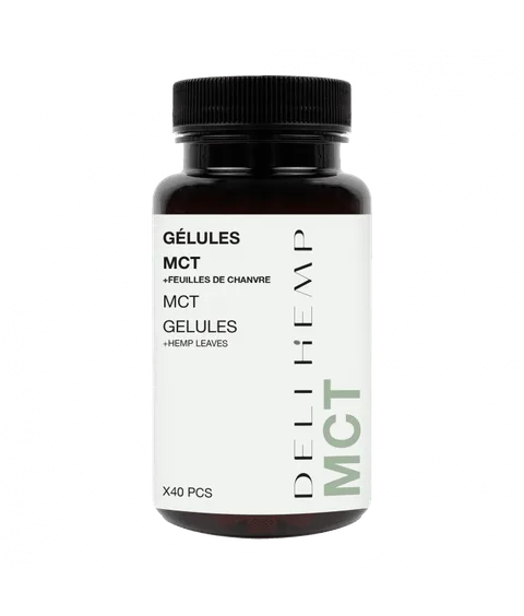 Gélules MCT- Feuille de chanvre 🌿 — comestible au CBD — vue principale